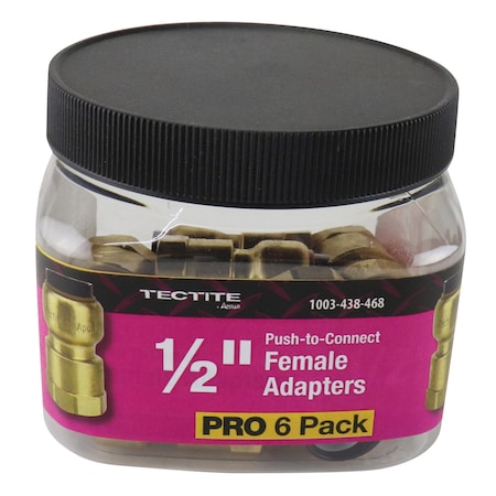 Apollo 1/2 in. Brass Push-To-Connect Female Pipe Thread Adapter Jar (6-Pack), 6PK FSBFA126JR